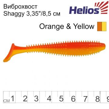 Виброхвост Helios Shaggy 3,35"/8,5 см Orange & Yellow 5шт. (HS-16-015)
