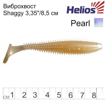 Виброхвост Helios Shaggy 3,35"/8,5 см Pearl 5шт. (HS-16-013)