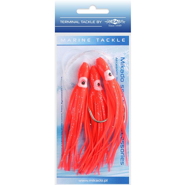Морская оснастка Mikado OCTOPUS RIG 10 см, крючок № 7/0 (3шт.) RED