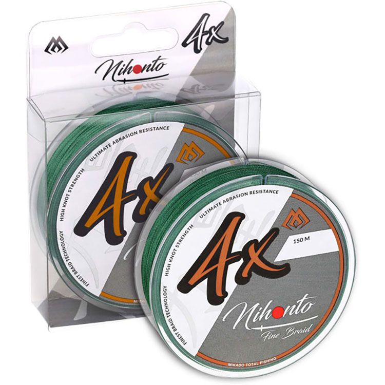 Плетеный шнур Mikado NIHONTO FINE BRAID 0,06 green (150 м) - 3.25 кг.