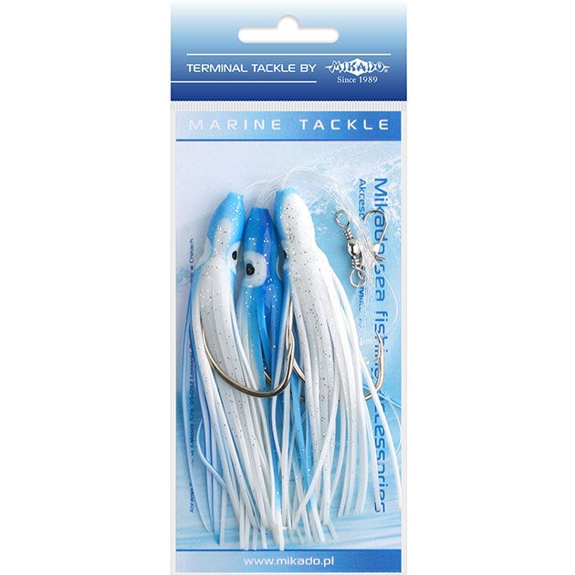 Морская оснастка Mikado OCTOPUS RIG 10 см, крючок № 7/0 (3шт.) BLUE/WHITE
