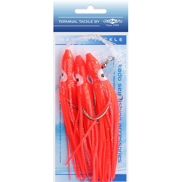 Морская оснастка Mikado OCTOPUS RIG 12 см, крючок № 7/0 (3шт.) RED