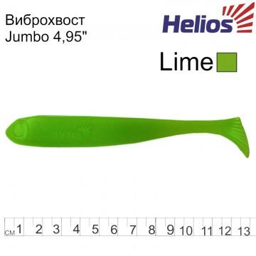 Виброхвост Helios Jumbo 4,95"/12.5 см Lime 5шт. (HS-7-008)