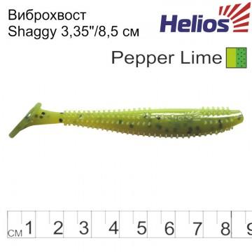 Виброхвост Helios Shaggy 3,35"/8,5 см Pepper Lime 5шт. (HS-16-009)
