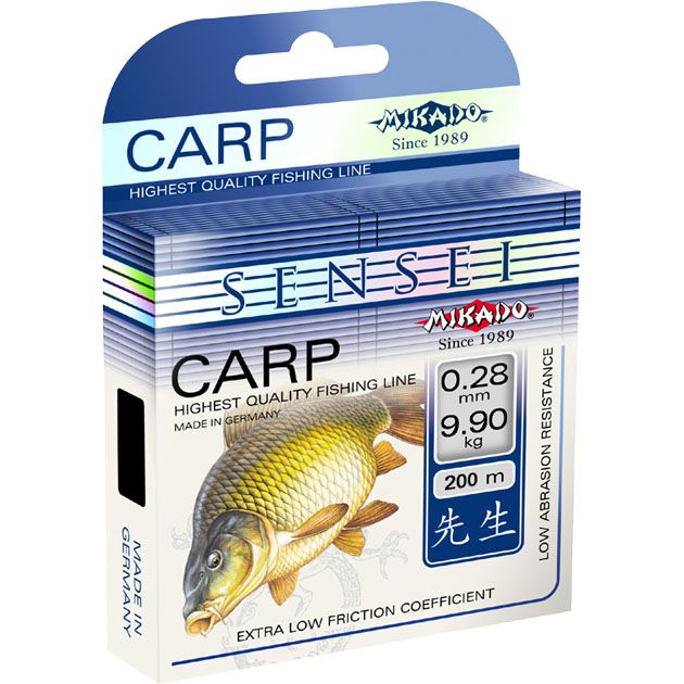 Леска мононить Mikado SENSEI CARP 0,28 (2х200 м) - 9.90 кг.
