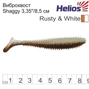 Виброхвост Helios Shaggy 3,35"/8,5 см Rusty & White 5шт. (HS-16-005)